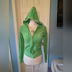 🐬🌈 Y2K SEAFOAM GREEN JUICY COUTURE TERRY CLOTH HOODIE 💚